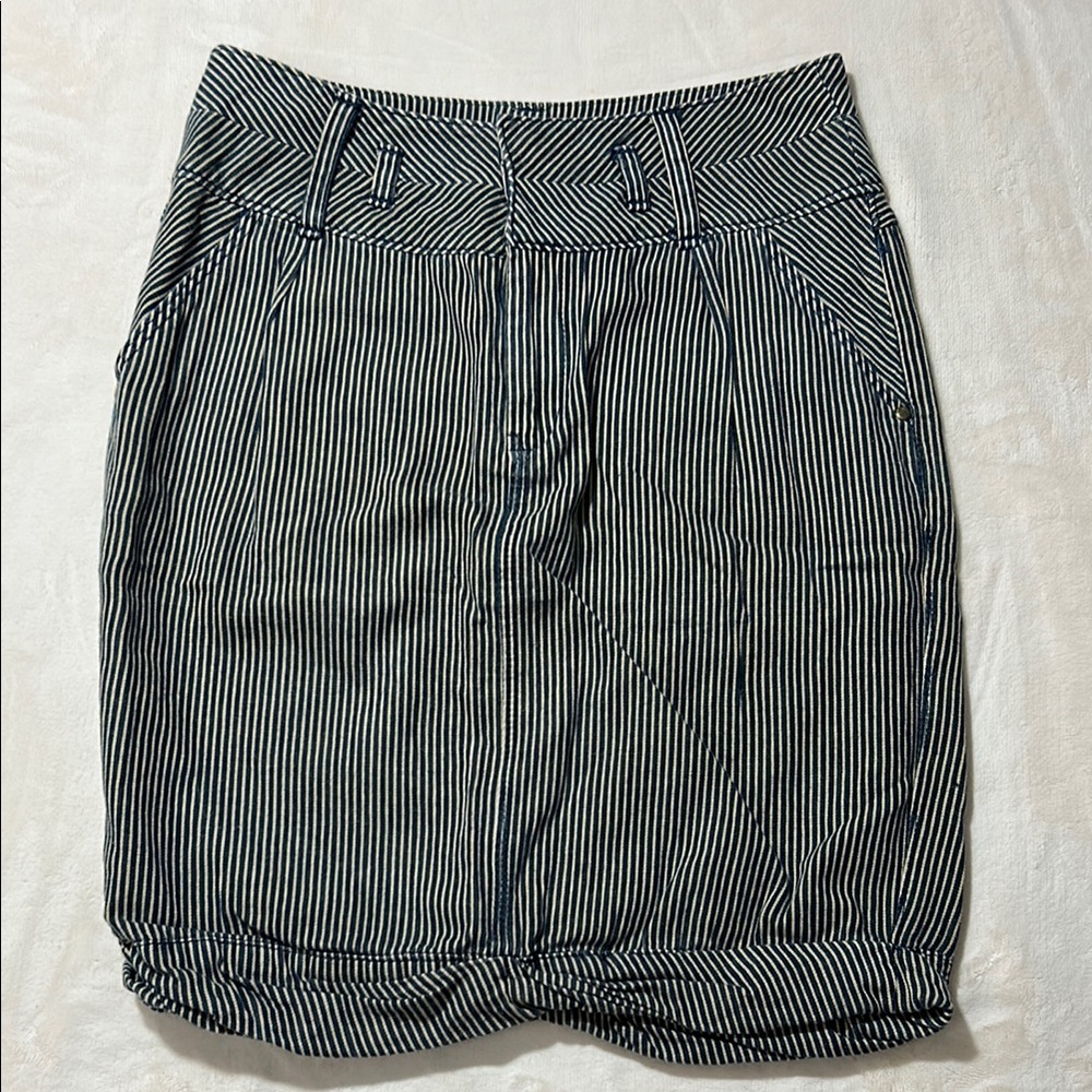Striped Navy Blue and White Women's Skirt